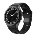 Two Color Stripes Reverse Buckle Silicone Watch Band, For Samsung Galaxy Watch 7 / 6 - DealBuddy