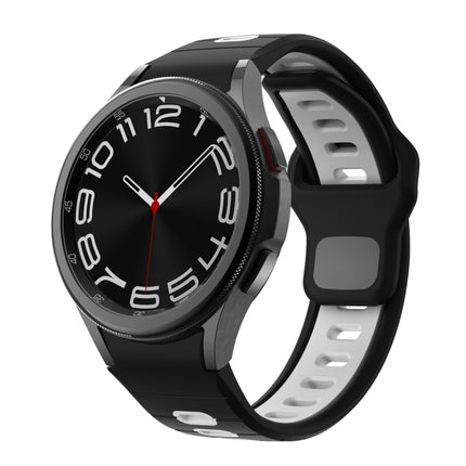 Two Color Stripes Reverse Buckle Silicone Watch Band, For Samsung Galaxy Watch 7 / 6 - DealBuddy