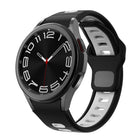 Two Color Stripes Reverse Buckle Silicone Watch Band, For Samsung Galaxy Watch 7 / 6 - DealBuddy