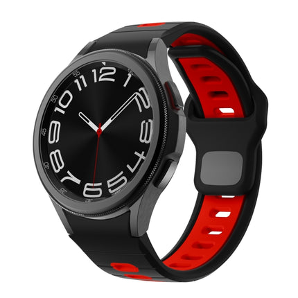 Two Color Stripes Reverse Buckle Silicone Watch Band, For Samsung Galaxy Watch 7 / 6 - DealBuddy