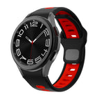 Two Color Stripes Reverse Buckle Silicone Watch Band, For Samsung Galaxy Watch 7 / 6 - DealBuddy