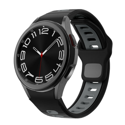 Two Color Stripes Reverse Buckle Silicone Watch Band, For Samsung Galaxy Watch 7 / 6 - DealBuddy