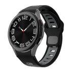 Two Color Stripes Reverse Buckle Silicone Watch Band, For Samsung Galaxy Watch 7 / 6 - DealBuddy