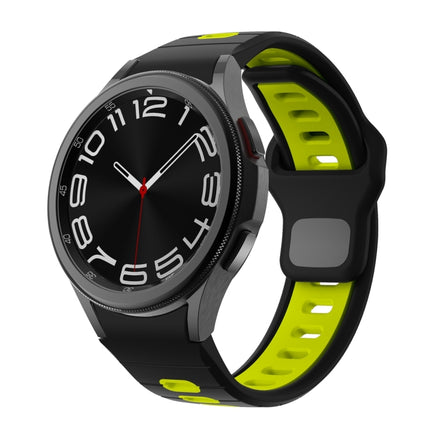 Two Color Stripes Reverse Buckle Silicone Watch Band, For Samsung Galaxy Watch 7 / 6 - DealBuddy
