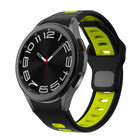 Two Color Stripes Reverse Buckle Silicone Watch Band, For Samsung Galaxy Watch 7 / 6 - DealBuddy