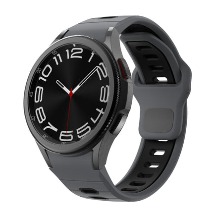 Two Color Stripes Reverse Buckle Silicone Watch Band, For Samsung Galaxy Watch 7 / 6 - DealBuddy