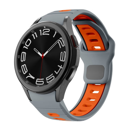 Two Color Stripes Reverse Buckle Silicone Watch Band, For Samsung Galaxy Watch 7 / 6 - DealBuddy