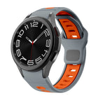 Two Color Stripes Reverse Buckle Silicone Watch Band, For Samsung Galaxy Watch 7 / 6 - DealBuddy