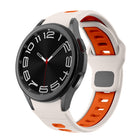 Two Color Stripes Reverse Buckle Silicone Watch Band, For Samsung Galaxy Watch 7 / 6 - DealBuddy