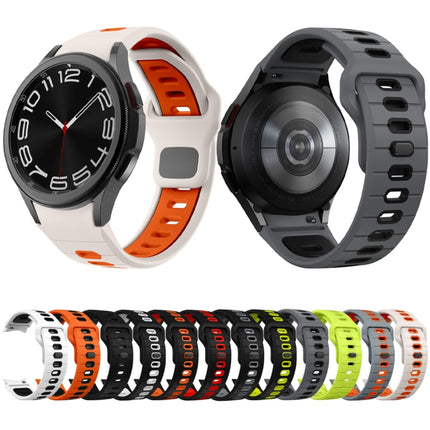 Two Color Stripes Reverse Buckle Silicone Watch Band, For Samsung Galaxy Watch 7 / 6 - DealBuddy