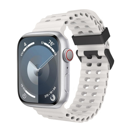 Ocean Dual-Row Hole Silicone Watch Band, For Apple Watch SE 2023 44mm, For Apple Watch Ultra 2 49mm, For Apple Watch Series 9 45mm