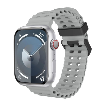 Ocean Dual-Row Hole Silicone Watch Band, For Apple Watch SE 2023 44mm, For Apple Watch Ultra 2 49mm, For Apple Watch Series 9 45mm