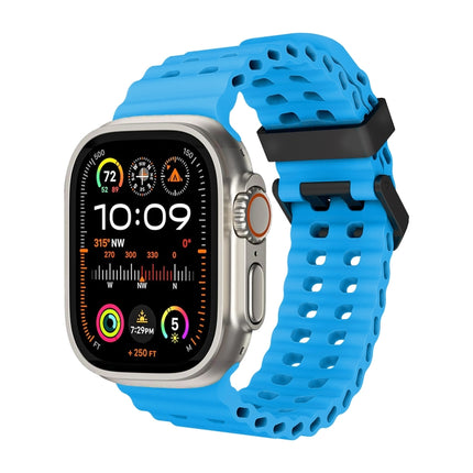 Ocean Dual-Row Hole Silicone Watch Band, For Apple Watch SE 2023 44mm, For Apple Watch Ultra 2 49mm, For Apple Watch Series 9 45mm