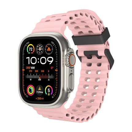 Ocean Dual-Row Hole Silicone Watch Band, For Apple Watch SE 2023 44mm, For Apple Watch Ultra 2 49mm, For Apple Watch Series 9 45mm