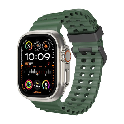 Ocean Dual-Row Hole Silicone Watch Band, For Apple Watch Ultra 49mm, For Apple Watch Series 8 45mm, For Apple Watch SE 2022 44mm