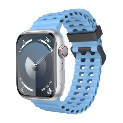 Ocean Dual-Row Hole Silicone Watch Band, For Apple Watch Series 7 45mm, For Apple Watch SE 44mm, For Apple Watch Series 6 44mm