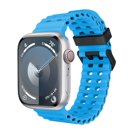 Ocean Dual-Row Hole Silicone Watch Band, For Apple Watch Series 7 45mm, For Apple Watch SE 44mm, For Apple Watch Series 6 44mm