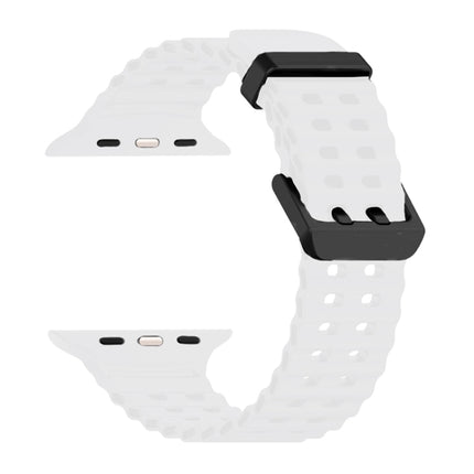 Ocean Dual-Row Hole Silicone Watch Band, For Apple Watch Series 5 44mm, For Apple Watch Series 4 44mm, For Apple Watch Series 3 42mm - DealBuddy
