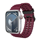 Ocean Dual-Row Hole Silicone Watch Band, For Apple Watch Series 5 44mm, For Apple Watch Series 4 44mm, For Apple Watch Series 3 42mm - DealBuddy