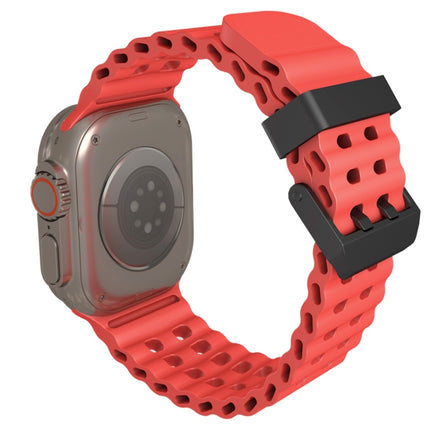Ocean Dual-Row Hole Silicone Watch Band, For Apple Watch Ultra 49mm, For Apple Watch Series 8 45mm, For Apple Watch SE 2022 44mm
