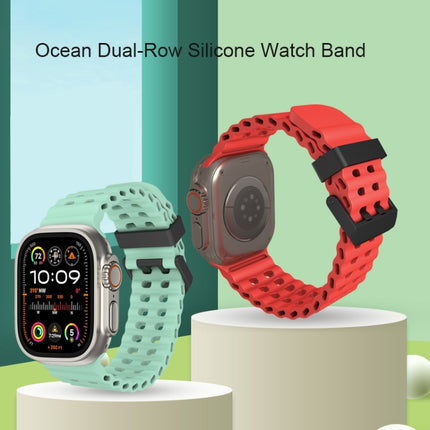 Ocean Dual-Row Hole Silicone Watch Band, For Apple Watch SE 2023 44mm, For Apple Watch Ultra 2 49mm, For Apple Watch Series 9 45mm