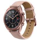 Genuine Leather Silver Buckle Replacement Strap Watchband, For Samsung Galaxy Watch3 45mm, For Samsung Galaxy Watch3 41mm - DealBuddy