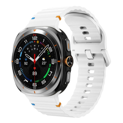 Wavy Grain Stitched Silicone Watch Band, For Samsung Galaxy Watch Ultra 47mm / Ultra 2025