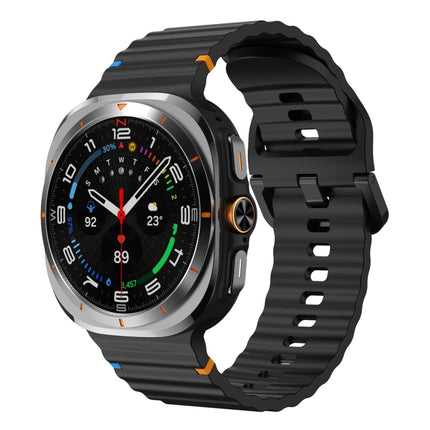Wavy Grain Stitched Silicone Watch Band, For Samsung Galaxy Watch Ultra 47mm / Ultra 2025