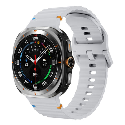 Wavy Grain Stitched Silicone Watch Band, For Samsung Galaxy Watch Ultra 47mm / Ultra 2025