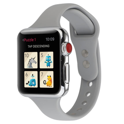 Thin Silicone Double Buckle Replacement Wrist Strap, For Apple Watch 5 & 4 44mm / 3 & 2 & 1 42mm