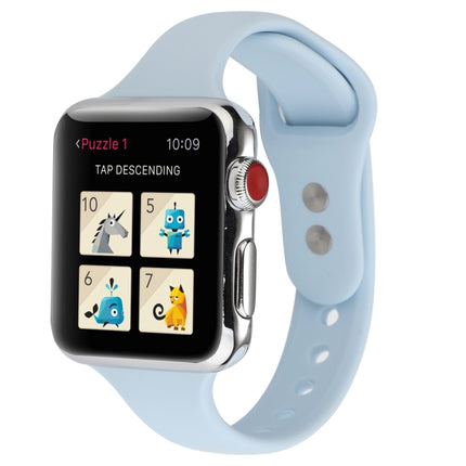 Thin Silicone Double Buckle Replacement Wrist Strap, For Apple Watch Series 7 41mm / 6 & SE & 5 & 4 40mm / 3 & 2 & 1 38mm, For Apple Watch Series 8&7 41mm / SE 2&6&SE&5&4 40mm / 3&2&1 38mm - DealBuddy