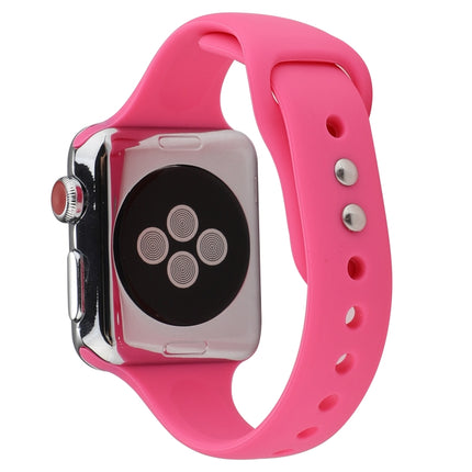 Thin Silicone Double Buckle Replacement Wrist Strap, For Apple Watch Series 7 41mm / 6 & SE & 5 & 4 40mm / 3 & 2 & 1 38mm, For Apple Watch Series 8&7 41mm / SE 2&6&SE&5&4 40mm / 3&2&1 38mm - DealBuddy