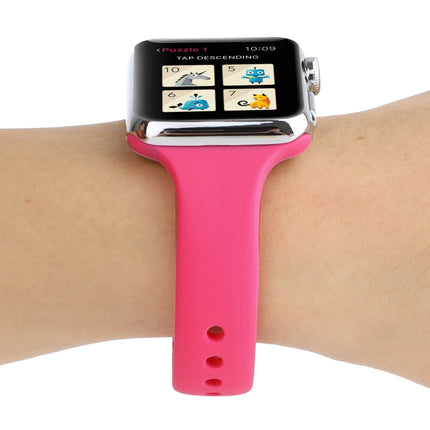 Thin Silicone Double Buckle Replacement Wrist Strap, For Apple Watch Series 7 41mm / 6 & SE & 5 & 4 40mm / 3 & 2 & 1 38mm, For Apple Watch Series 8&7 41mm / SE 2&6&SE&5&4 40mm / 3&2&1 38mm - DealBuddy