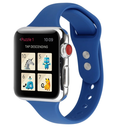 Thin Silicone Double Buckle Replacement Wrist Strap, For Apple Watch Series 7 41mm / 6 & SE & 5 & 4 40mm / 3 & 2 & 1 38mm, For Apple Watch Series 8&7 41mm / SE 2&6&SE&5&4 40mm / 3&2&1 38mm - DealBuddy
