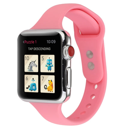 Thin Silicone Double Buckle Replacement Wrist Strap, For Apple Watch Series 7 41mm / 6 & SE & 5 & 4 40mm / 3 & 2 & 1 38mm, For Apple Watch Series 8&7 41mm / SE 2&6&SE&5&4 40mm / 3&2&1 38mm - DealBuddy