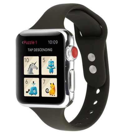 Thin Silicone Double Buckle Replacement Wrist Strap, For Apple Watch Series 7 41mm / 6 & SE & 5 & 4 40mm / 3 & 2 & 1 38mm, For Apple Watch Series 8&7 41mm / SE 2&6&SE&5&4 40mm / 3&2&1 38mm - DealBuddy