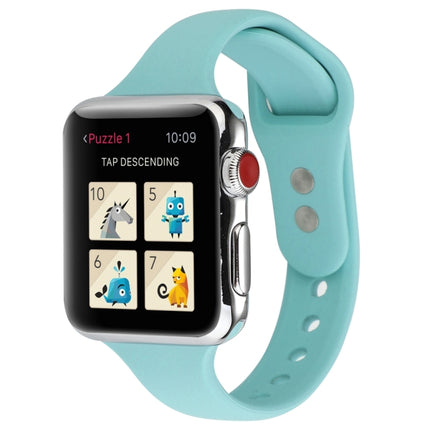 Thin Silicone Double Buckle Replacement Wrist Strap, For Apple Watch Series 7 41mm / 6 & SE & 5 & 4 40mm / 3 & 2 & 1 38mm, For Apple Watch Series 8&7 41mm / SE 2&6&SE&5&4 40mm / 3&2&1 38mm - DealBuddy