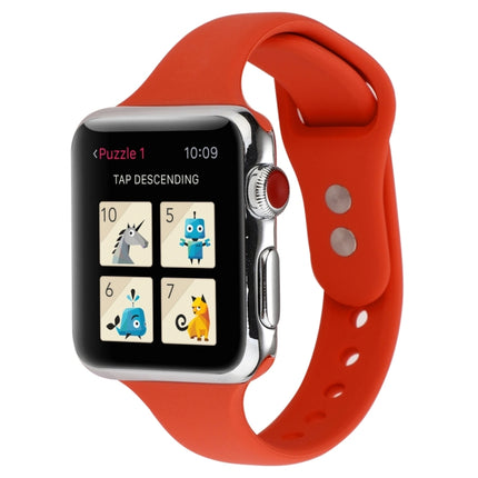 Thin Silicone Double Buckle Replacement Wrist Strap, For Apple Watch Series 7 41mm / 6 & SE & 5 & 4 40mm / 3 & 2 & 1 38mm, For Apple Watch Series 8&7 41mm / SE 2&6&SE&5&4 40mm / 3&2&1 38mm - DealBuddy