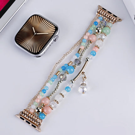 Four-row Copper Beads Chain Watch Band, For Apple Watch 46mm / 49mm / 45mm / 44mm, For Apple Watch 42mm / 41mm / 40mm / 38mm - DealBuddy