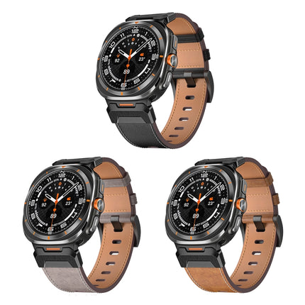 Mecha Style Leather Watch Band, For Samsung Galaxy Watch Ultra 47mm / Ultra 2025 - DealBuddy