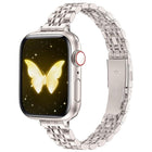 Slim Seven Bead Slingshot Buckle Metal Watch Band