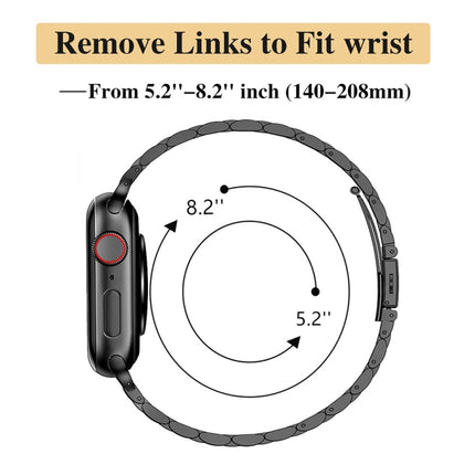 Slim Seven Bead Slingshot Buckle Metal Watch Band - DealBuddy