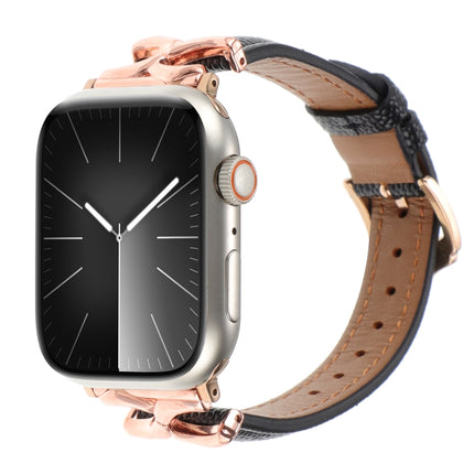 X-shaped Buckle Genuine Leather Watch Band, For Apple Watch 46mm / 49mm / 45mm / 44mm, For Apple Watch 42mm / 41mm / 40mm / 38mm - DealBuddy