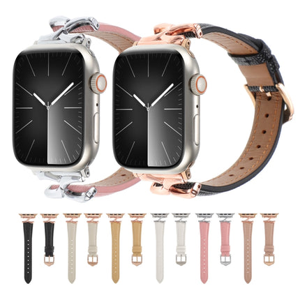 X-shaped Buckle Genuine Leather Watch Band, For Apple Watch 46mm / 49mm / 45mm / 44mm, For Apple Watch 42mm / 41mm / 40mm / 38mm - DealBuddy