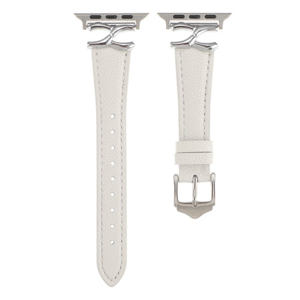 X-shaped Buckle Dot Texture Genuine Leather Watch Band, For Apple Watch 46mm / 49mm / 45mm / 44mm, For Apple Watch 42mm / 41mm / 40mm / 38mm - DealBuddy