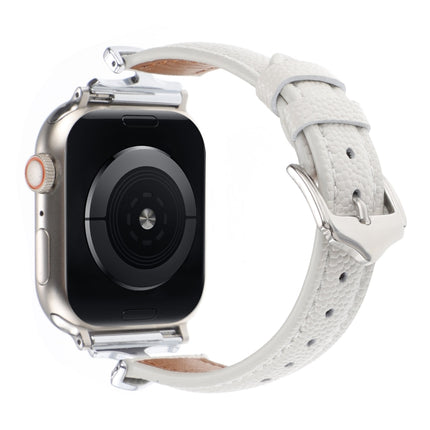 X-shaped Buckle Dot Texture Genuine Leather Watch Band, For Apple Watch 46mm / 49mm / 45mm / 44mm, For Apple Watch 42mm / 41mm / 40mm / 38mm - DealBuddy