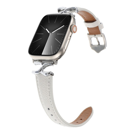 X-shaped Buckle Dot Texture Genuine Leather Watch Band, For Apple Watch 46mm / 49mm / 45mm / 44mm, For Apple Watch 42mm / 41mm / 40mm / 38mm - DealBuddy