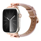 X-shaped Buckle Dot Texture Genuine Leather Watch Band