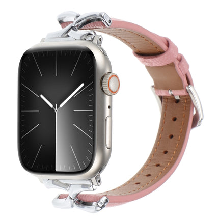 X-shaped Buckle Dot Texture Genuine Leather Watch Band, For Apple Watch 46mm / 49mm / 45mm / 44mm, For Apple Watch 42mm / 41mm / 40mm / 38mm - DealBuddy