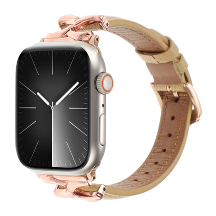 X-shaped Buckle Dot Texture Genuine Leather Watch Band, For Apple Watch 46mm / 49mm / 45mm / 44mm, For Apple Watch 42mm / 41mm / 40mm / 38mm - DealBuddy